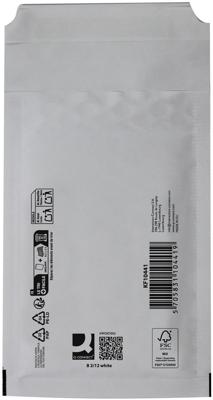 Q-CONNECT luchtkussenenveloppen, wit, 2-B, 140 x 225 mm, doos van 200 stuks