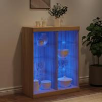 Dressoir met LED-verlichting 81x37x100 cm sonoma eikenkleurig - thumbnail