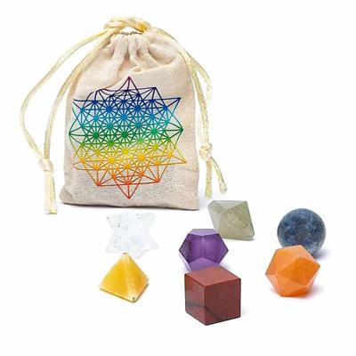 Chakra Heilige Geometrie Edelsteen Set uit India