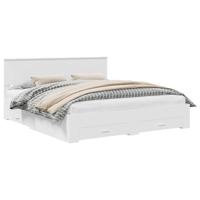Bedframe met hoofdeinde met lade Wit 180 x 200 cm Bewerkt hout - thumbnail