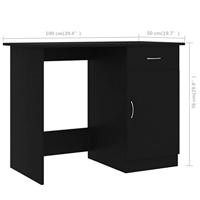 Bureau 100x50x76 cm spaanplaat zwart - thumbnail