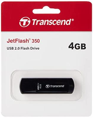 Transcend JetFlash® 350 USB-stick 4 GB Zwart TS4GJF350 USB-A 2.0