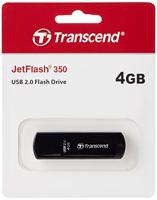 Transcend JetFlash® 350 USB-stick 4 GB Zwart TS4GJF350 USB-A 2.0 - thumbnail