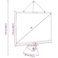 VidaXL Projectiescherm met statief 72 inch 4:3 - thumbnail