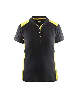 Blåkläder Dames poloshirt piqué 33901050 | Zwart/High-Vis Geel | Maat L - 7330509588130