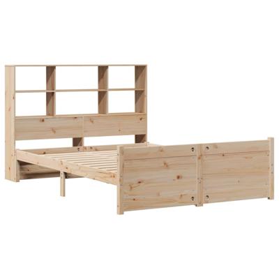 Bed met boekenkast zonder matras massief grenenhout 140x200 cm