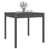 Tuintafel 82,5x82,5x76 cm massief grenenhout grijs - thumbnail