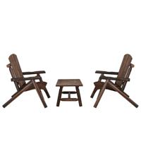 3-delige Loungeset massief vurenhout - thumbnail