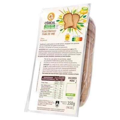 Cereal Toastbrood gluten- en lactosevrij 350 Gram Cereal Toastbrood gluten- en lactosevrij 350 Gram