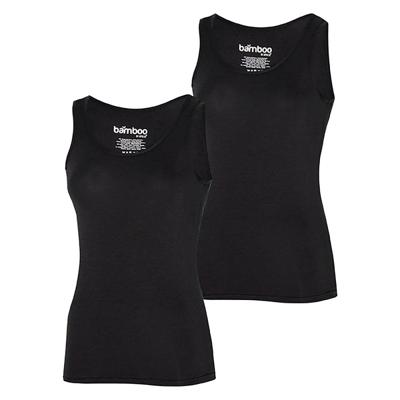 2-pack dames hemden bamboe - Onderhemd ronde hals vrouwen - Singlet