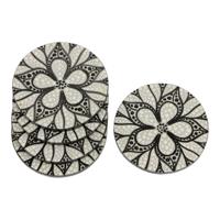Ronde Onderzetters Bloem (Set van 5) - thumbnail