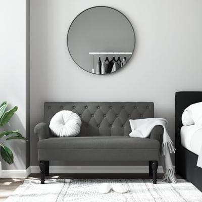 Bankje met rugleuning 120x62x75,5 cm stof donkergrijs