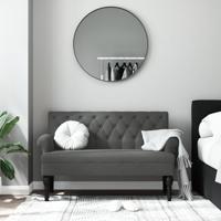 Bankje met rugleuning 120x62x75,5 cm stof donkergrijs - thumbnail