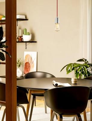Eglo HanglampYorth pendel nikkel met rood snoer - 32523