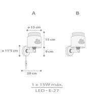 Dalber Kinderkamer wandlampBaby Dreams grijs - 76019E - thumbnail