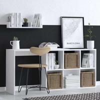 Elegante bureau - JACK - Wit / Eiken - 145 x 74 x 45 cm - thumbnail