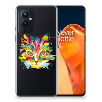 OnePlus 9 Telefoonhoesje met Naam Cat Color - thumbnail
