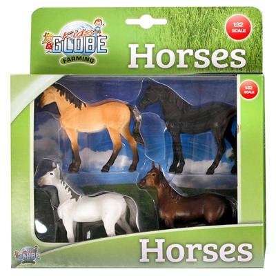 Kids Globe globe paarden, 4st. 1:32