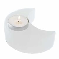 Waxinelichthouder Edelsteen Seleniet Maan ca 350 gram - thumbnail