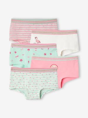 Set van 5 shorties voor meisjes Oeko-Tex® blauwe en roze set Set van 5 shorties voor meisjes Oeko-Tex® blauwe en roze set