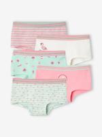 Set van 5 shorties voor meisjes Oeko-Tex® blauwe en roze set - thumbnail