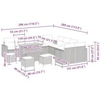 Tuinbankenset 14 pcs Beige poly rattan - thumbnail