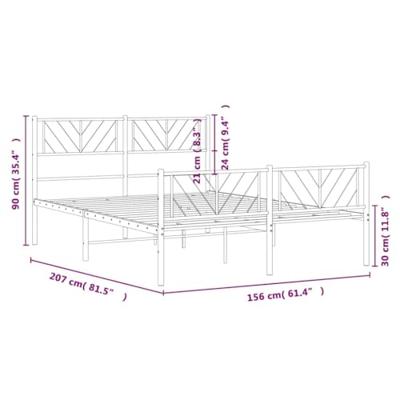 Bedframe met hoofd- en voeteneinde metaal zwart 150x200 cm - thumbnail