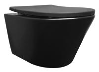 Wandcloset Wiesbaden Vesta Rimless 52 cm Mat Zwart (Incl. zitting) - thumbnail