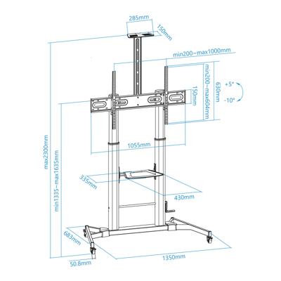 TV houder TooQ ZEUS 60" 100" 100 kg - thumbnail