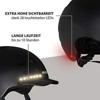 Hudora skaterhelm met klep en led zwart, maat m (55-58cm) - thumbnail