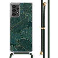 Samsung Galaxy A13 4G hoesje met groen koord - Monstera leaves - thumbnail