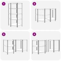 Hoekrek 5-laags staal en bewerkt hout antracietkleurig - thumbnail