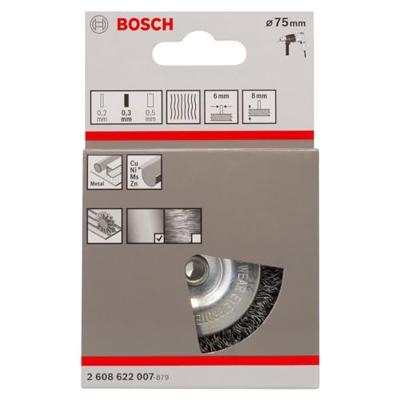 Bosch Accessoires Schijfborstel 75 mm, 0,3 mm, 4500 U/ min, 8 mm 1st - 2608622007