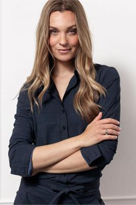 Poppy denim blouse - dark blue/black - 13068