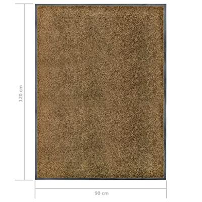 VidaXL Deurmat wasbaar 90x120 cm bruin - thumbnail