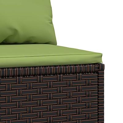 Tuinmiddenbanken met kussens 2 st poly rattan bruin