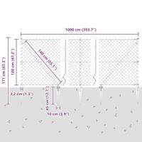 VidaXL Afrasteringspaal groen 10 x 1,2 m (60 x 60 mm gaas) - thumbnail