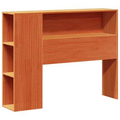 Bed met boekenkast zonder matras grenenhout wasbruin 100x200 cm