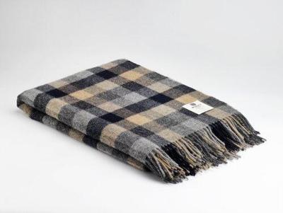 Mcnutt of Donegal McNutt of Donegal plaid pure wool Home 145x200 Mustard Navy block