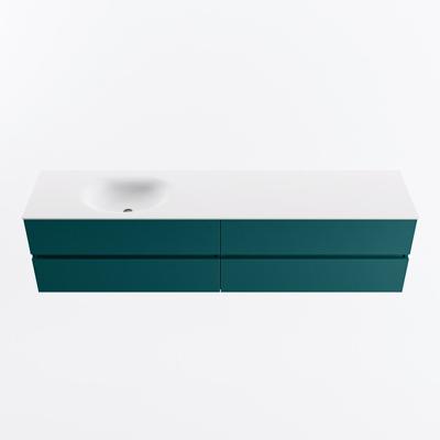 MONDIAZ VICA 200cm badmeubel onderkast Smag 4 lades. Wastafel MOON links zonder kraangat, kleur Talc.