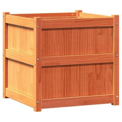 VidaXL Plantenbak 60x60x60 cm massief grenenhout wasbruin