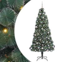 VidaXL Kunst kerstboom met verlichting en ballenset groen 240 cm pet - thumbnail