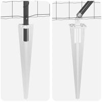 VidaXL Hek met paal grijs 1 x 10 m staal - thumbnail