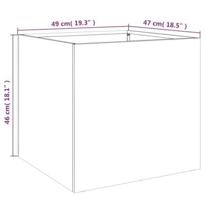 VidaXL Plantenbak 49x47x46 cm gegalvaniseerd staal zilverkleurig