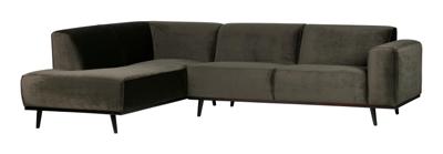WOOOD Loungebank 'Statement' Velvet, Links, kleur Groen