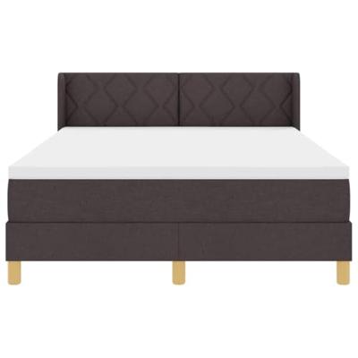 Boxspring bed met matras Donkerbruin en Wit 140 x 200 cm Stof