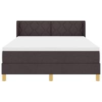 Boxspring bed met matras Donkerbruin en Wit 140 x 200 cm Stof - thumbnail