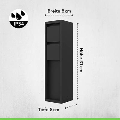 Buiten Stopcontact Zwart 2x EU zwart 'Mains' 31cm Buiten Stopcontact Zwart 2x EU zwart 'Mains' 31cm