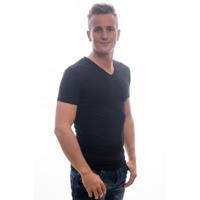 Slater Stretch T-Shirt V-Neck black Two Pack ( art 6620) - thumbnail