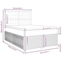 Boxspring met matras stof lichtgrijs 140x190 cm - thumbnail
